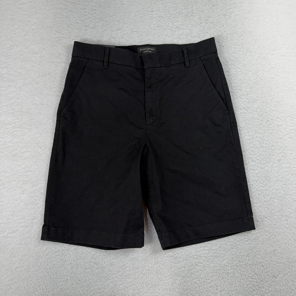 Banana Republic Authentic Black Chino Flat-Front Shorts Womens 10 (W32x10) NWT